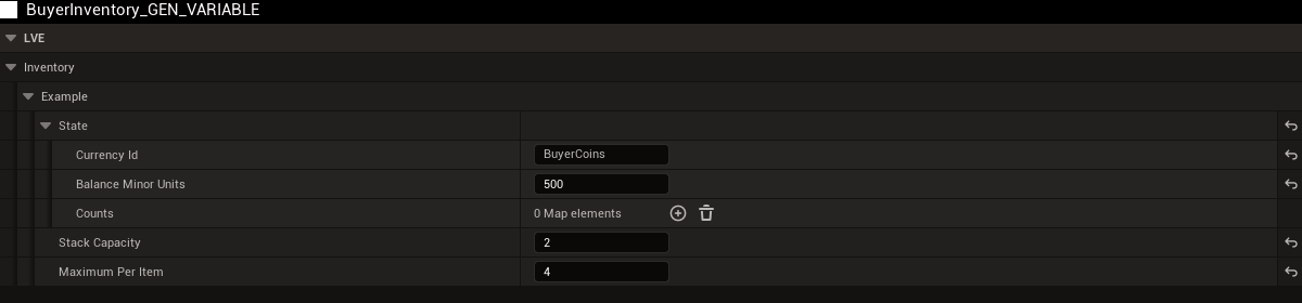 Actual BP_LVE_BuyerStarter BuyerInventory-Defaults graph or settings