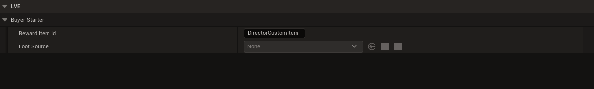 Actual BP_LVE_BuyerStarter ClassDefaults graph or settings